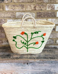 Handwoven Wildflower Straw Shopper