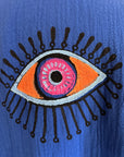 Long Cotton Robe: Blue Eye