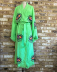 Long Cotton Robe: Bright Green Eye