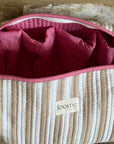 Quilted Dyson Hair Tool Case - Latte & White Stripe