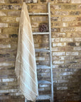 The Sorbet Collection: Latte & White Stripe Muslin Towel