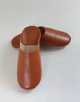 Handmade Moroccan Leather Babouche Slippers | Tan