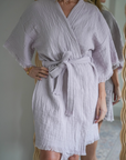The Lilac Cloud Organic Cotton Robe: Short