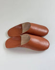Handmade Moroccan Leather Babouche Slippers | Tan