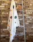 White with Mini Eye Organic Cotton Peshtemal Towel
