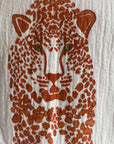 White with Tan Cheetah Organic Cotton Peshtemal Towel