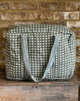 Quilted Weekender Bag - Green Check