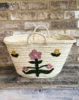 Handwoven Summer Bloom Straw Shopper