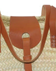 The Palm Market Bag with Long Leather Handles & Closure