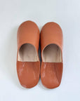 Handmade Moroccan Leather Babouche Slippers | Tan