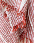 The Sorbet Collection: Raspberry & White Stripe Muslin Towel