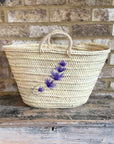 Handwoven Lavender Straw Market Bag
