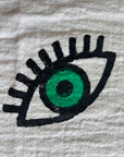 White with Mini Eye Organic Cotton Peshtemal Towel