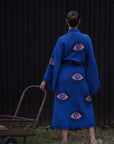 Long Cotton Robe: Blue Eye