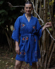 Organic Kimono in Blue: Short