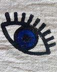 White with Mini Eye Organic Cotton Peshtemal Towel