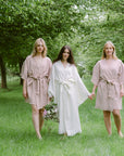 The Bridal Dusky Rose Cloud Organic Cotton Robe: Short