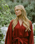 The Merlot Bridal Cloud Organic Cotton Robe: Long