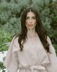 The Dusky Rose Cloud Organic Cotton Robe: Short
