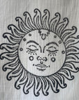 White with Black Sun Organic Cotton Peshtemal Towel