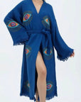 Long Cotton Robe: Blue Eye