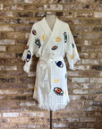 Organic Kimono in White with Mini Eye: Short