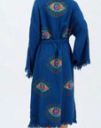 Long Cotton Robe: Blue Eye