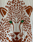 Organic Kimono in White with Cheetah: Short