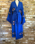 Long Cotton Robe: Blue Eye With Pockets