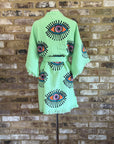Organic Kimono in Bright Green: Short