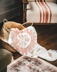 White with Terracotta Sun Organic Cotton Peshtemal Towel