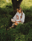 Organic Kimono in White with Sun: Short