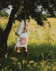 Organic Kimono in White with Sun: Short