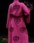 Long Cotton Robe: Pink Eye