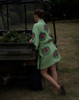 Organic Kimono in Bright Green: Short