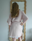 The Dusky Rose Cloud Organic Cotton Robe: Short