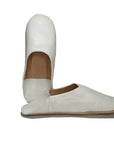 Handmade Moroccan Leather Babouche Slippers | White