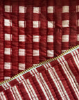 Quilted Weekender Bag - Burgundy Check