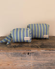 Set of 2 Blue & Green Hand Block Printed Quilted Makeup & Travel Pouches