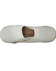 Handmade Moroccan Leather Babouche Slippers | White