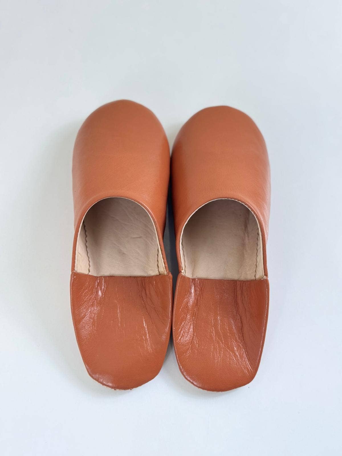 Handmade Moroccan Leather Babouche Slippers | Tan