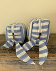Set of 2 Blue & White Hand Block Printed Quilted Makeup & Travel Pouches