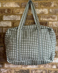 Quilted Weekender Bag - Green Check