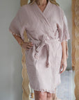 The Dusky Rose Cloud Organic Cotton Robe: Short