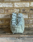 Handmade Quilted Ruffle Makeup Pouch | Green Check