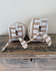 Set of 2 White & Latte Hand Block Printed Quilted Makeup & Travel Pouches