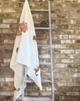White with Tan Cheetah Organic Cotton Peshtemal Towel