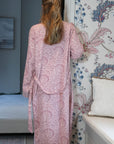 Reversible Hand Block Printed Cotton Robe - Blushing Shell