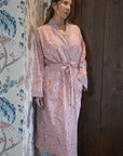 Reversible Hand Block Printed Cotton Robe - Blushing Shell