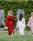 The Bridal Dusky Rose Cloud Organic Cotton Robe: Long